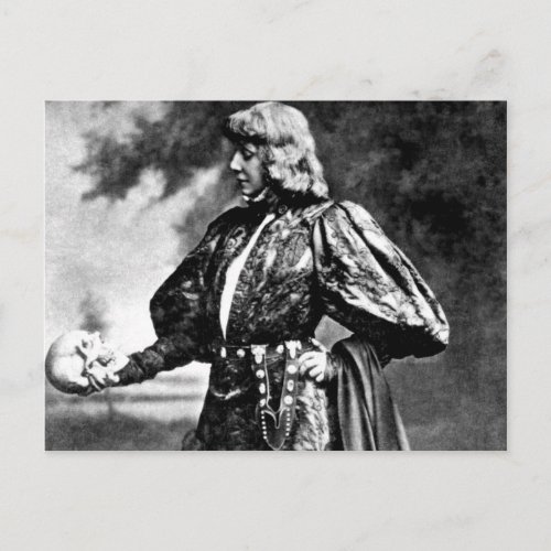 hamlet william shakespeare sarah baird 1899 skull postcard