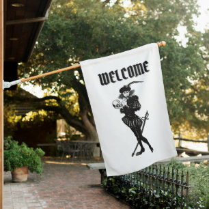 Hamlet with Skull Welcome House Flag