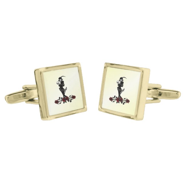 Hamlet Yellow Cufflinks (Angled)
