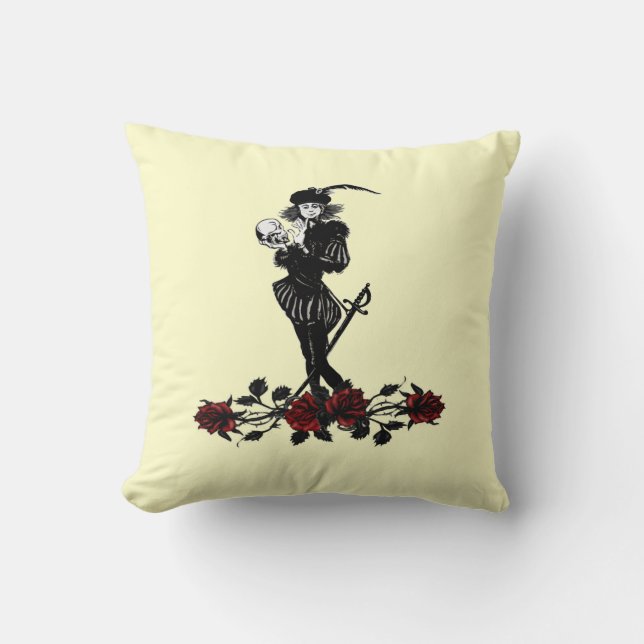 Hamlet Yellow Throw Pillow (Front)