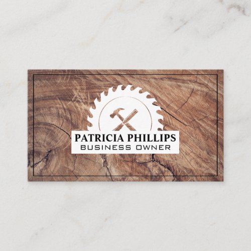 Hammer and Chisel  Wood Grain Business Card