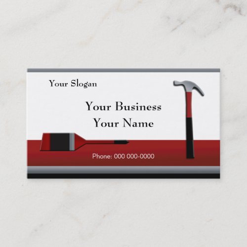 Hammer and paintbrush Business Card Template 2