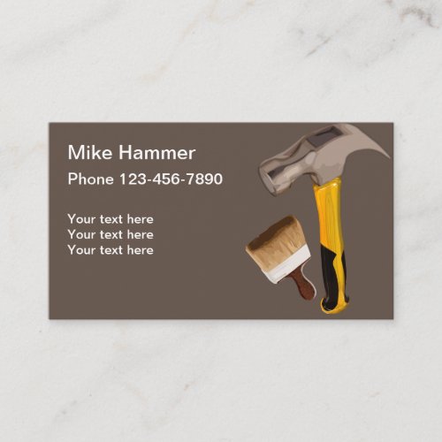 Hammer And Paintbrush Simple Business Card