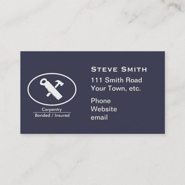 Hammer and Saw Design Appointment Card (Front)
