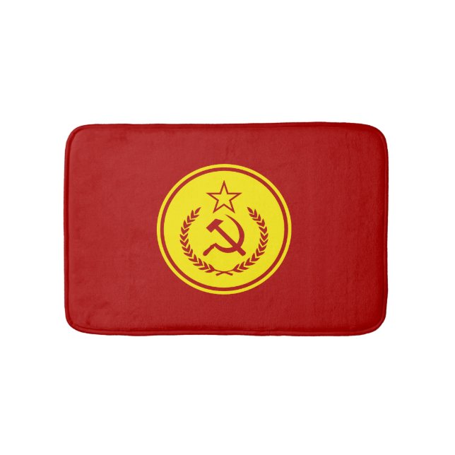 Hammer and Sickle Badge Bathroom Mat (Front)