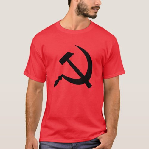 Hammer and sickle black mens t_shirt