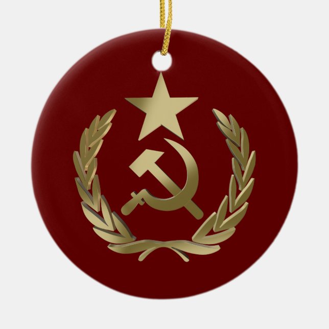 Hammer and sickle ceramic ornament (Front)