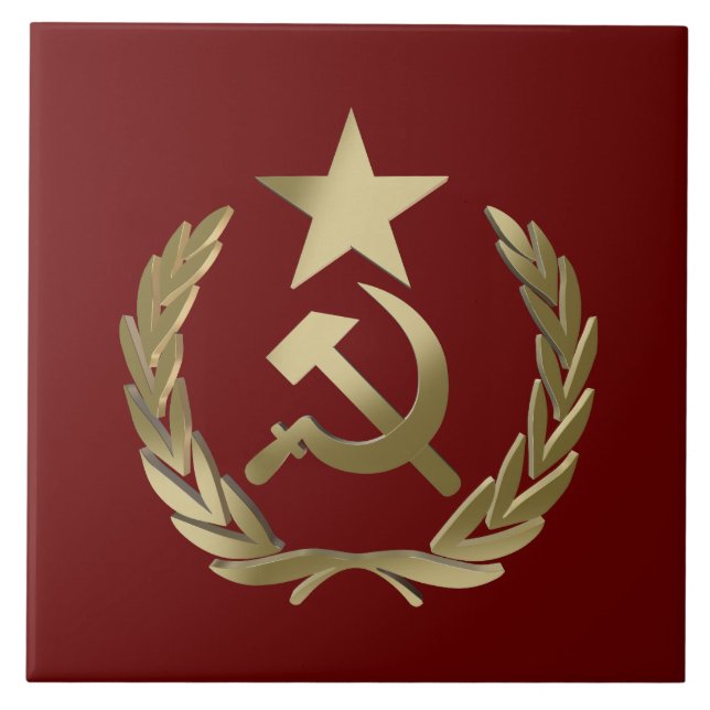 Hammer and sickle ceramic tile (Front)