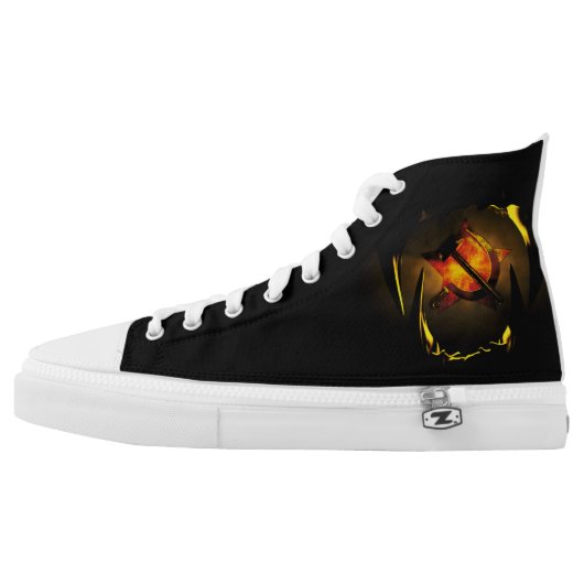 Hammer and Sickle High-Top Sneakers (Left Shoe Outside)