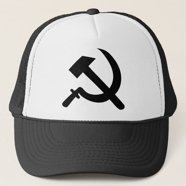 hammer and sickle icon trucker hat (Front)