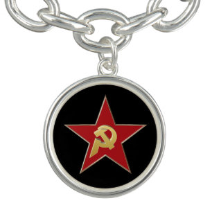 Hammer and sickle into the red star bracelet