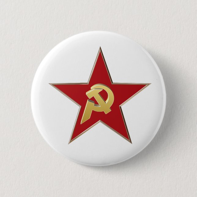 Hammer and sickle into the red star button (Front)