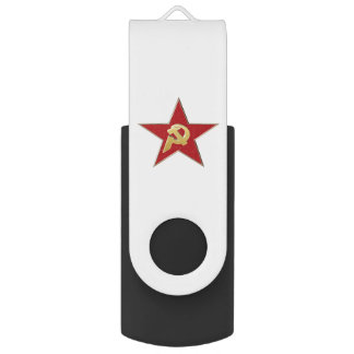 Hammer and sickle into the red star flash drive
