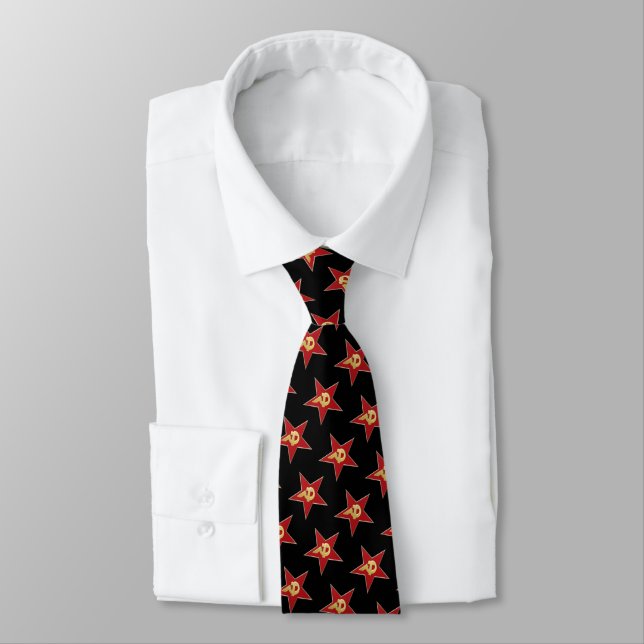 Hammer and sickle into the red star neck tie (Tied)
