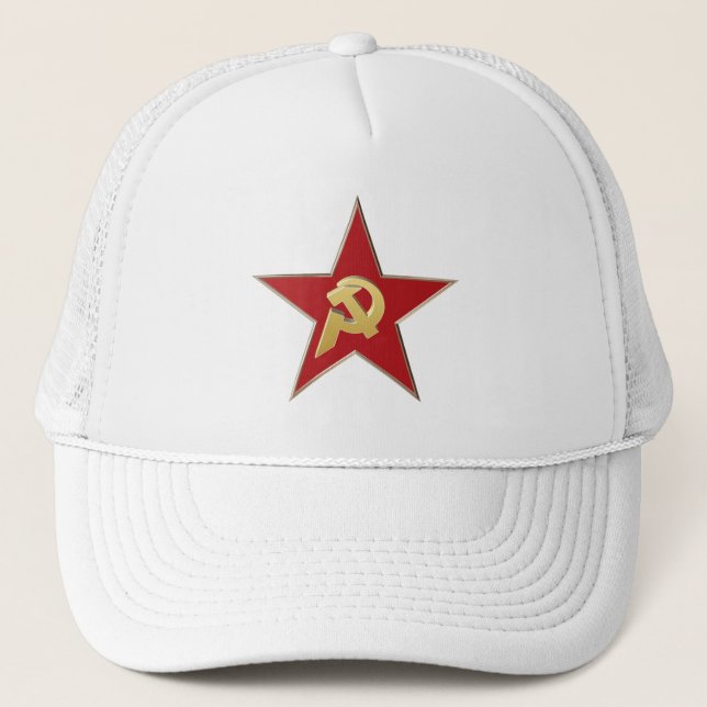 Hammer and sickle into the red star trucker hat (Front)