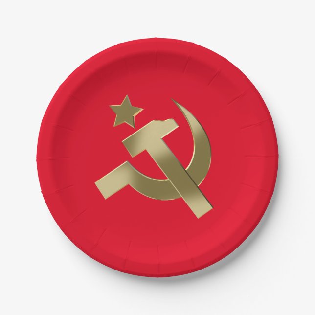 Hammer and sickle paper plates (Front)