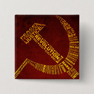 Hammer and Sickle with names and years Pinback Button