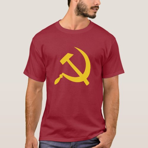 Hammer and sickle yellow mens t_shirt