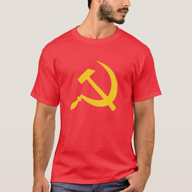 Hammer and sickle (yellow) men's t-shirt (Front)