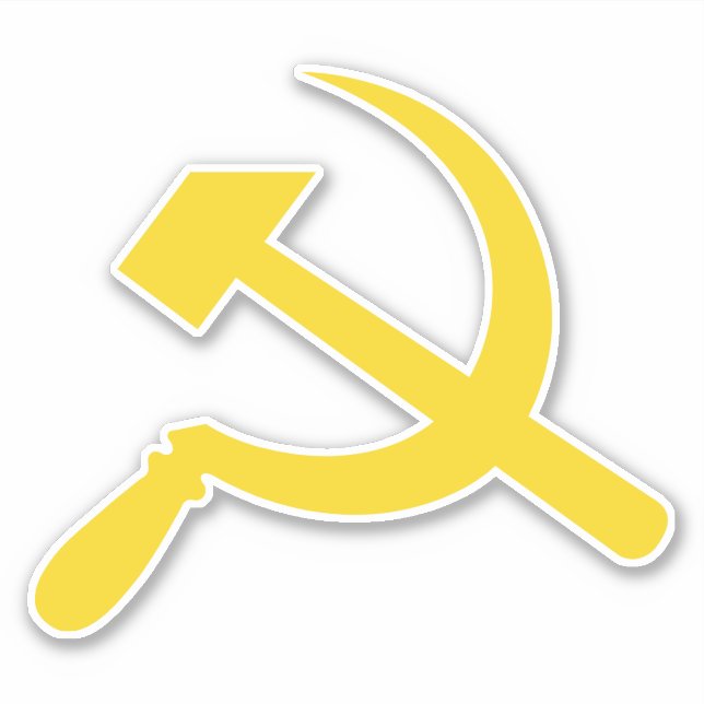 Hammer and Sickle (Yellow) Sticker (Front)
