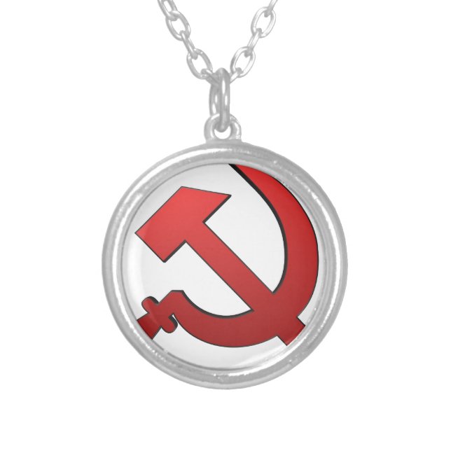 Hammer and stickle silver plated necklace (Front)