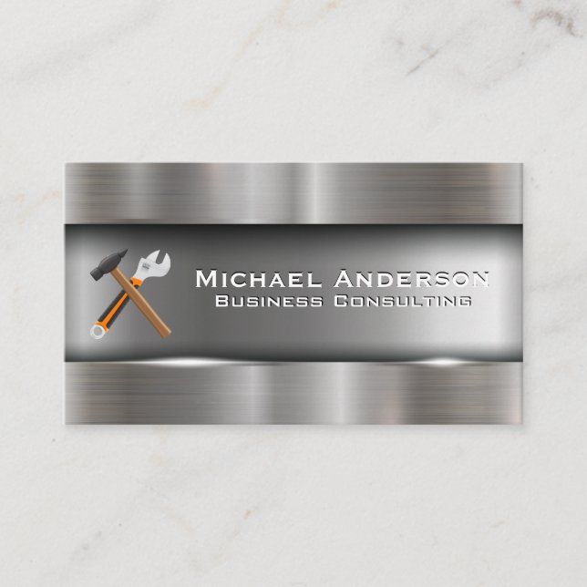 Hammer and Wrench | Construction Business Card (Front)