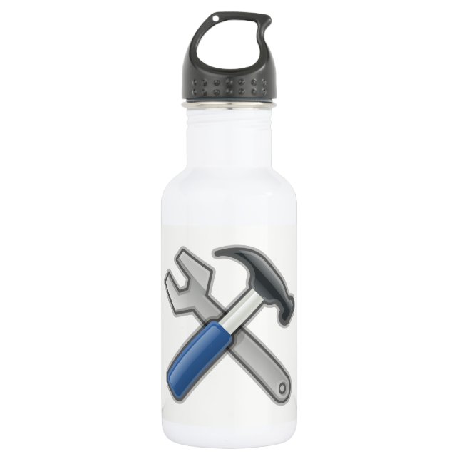 Hammer and Wrench Stainless Steel Water Bottle (Front)