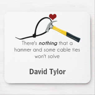 Hammer and zap-strap mouse pad