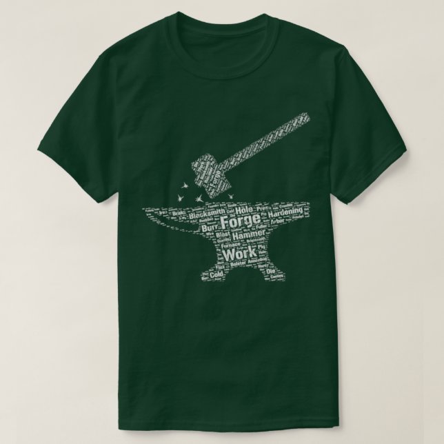 Hammer Anvil T Forging Blacksmith Knifemaker T-Shirt (Design Front)