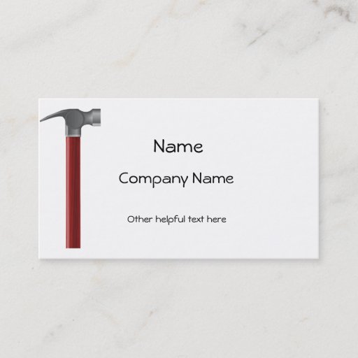 Customizable Hammer Business Card