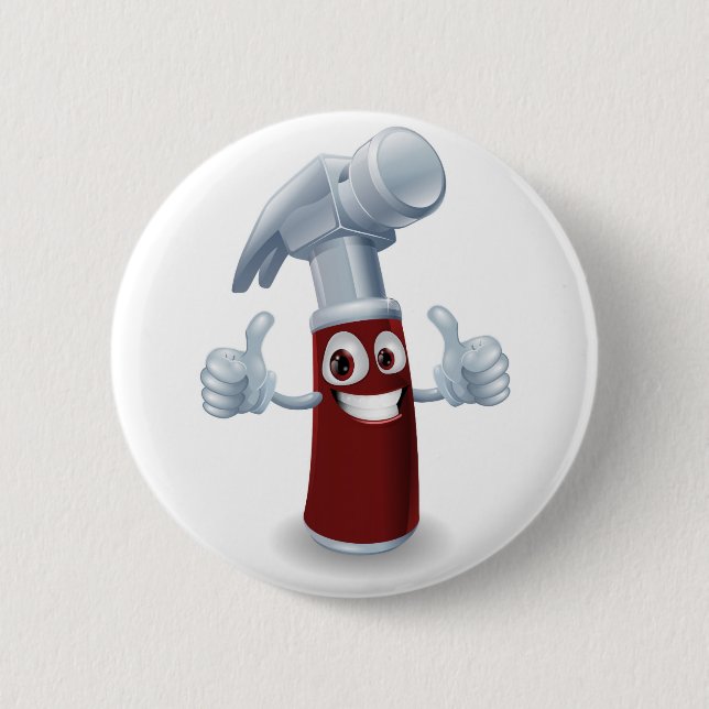 Hammer cartoon character button (Front)
