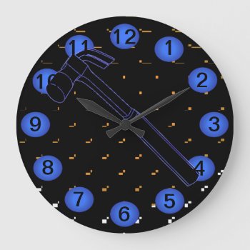 Hammer Construction Building Workshop Clock 11 by CricketDiane at Zazzle