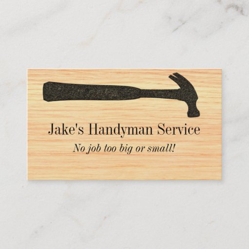 Customizable Hammer Construction Business Card