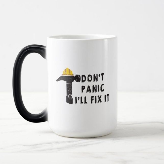 Hammer - Don't Panic I'll Fix It Mug (Left)