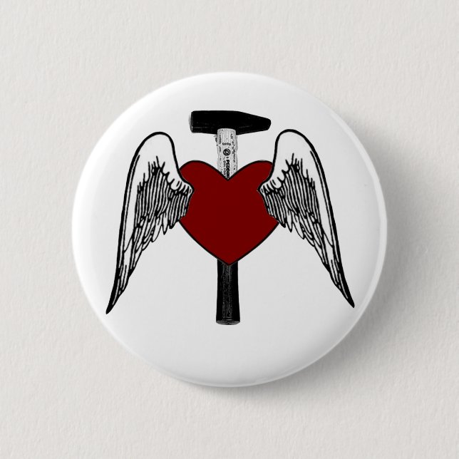 Hammer Heart Pinback Button (Front)