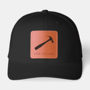 Hammer Home Building Construction Business Leather Patch Hat