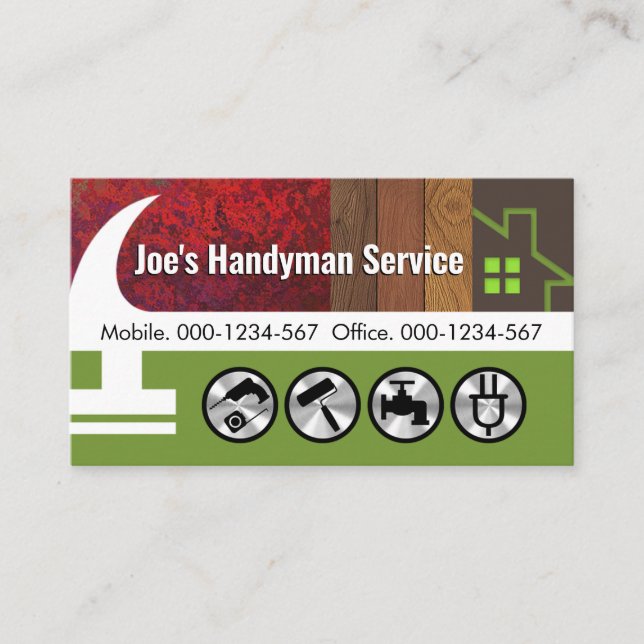Hammer Home Wood Layers Builder Business Card (Front)