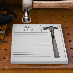 Hammer It Out Fix It Chore List Monogram Notepad