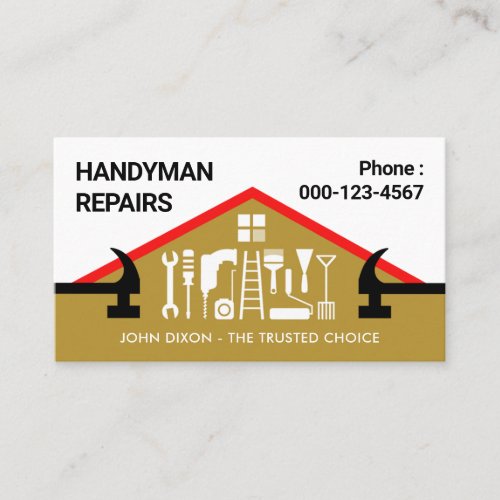 Hammer Rooftop Handyman Fix-It Tool Business Card