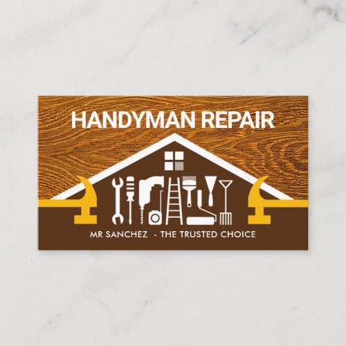 Hammer Rooftop Handyman Fix-It Tool Business Card