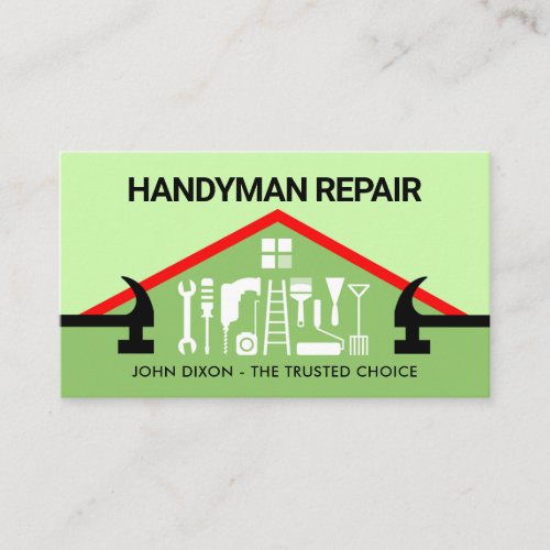 Hammer Rooftop Handyman Fix-It Tool Business Card