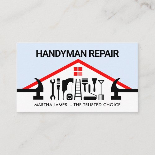 Hammer Rooftop Handyman Fix-It Tool Business Card