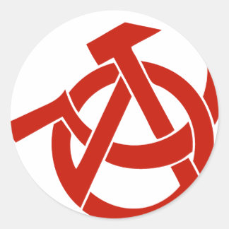 HAMMER  SICKLE ANARCHY LOGO CLASSIC ROUND STICKER