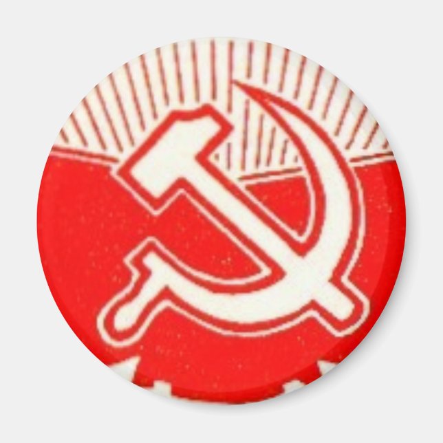 Hammer, Sickle, and Red Flags Magnet (Front)