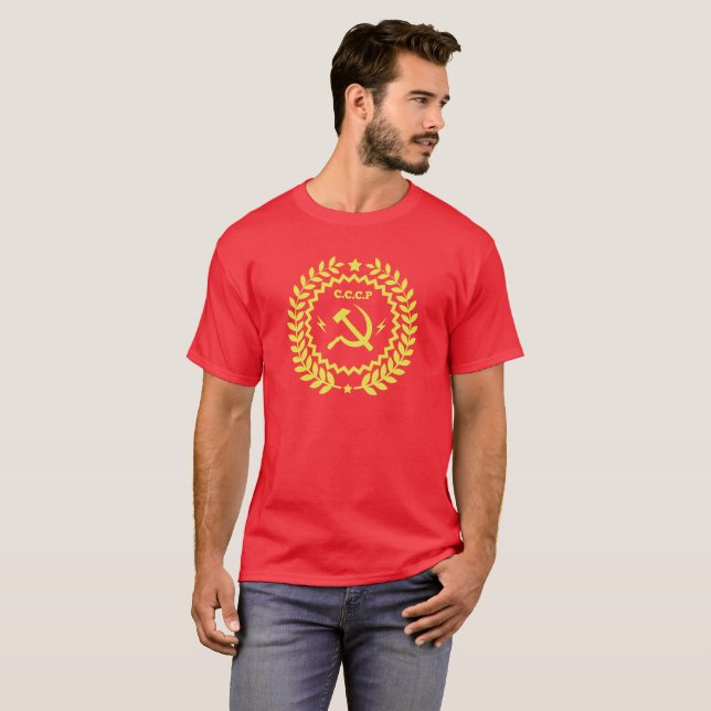 Hammer & Sickle CCCP Badge Men's T-Shirts (Front Full)
