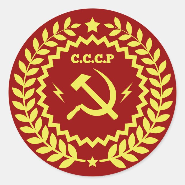 Hammer & Sickle CCCP Badge Stickers (Front)