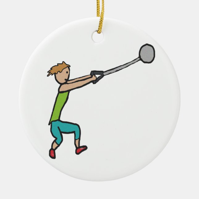 Hammer Throw Ceramic Ornament (Front)