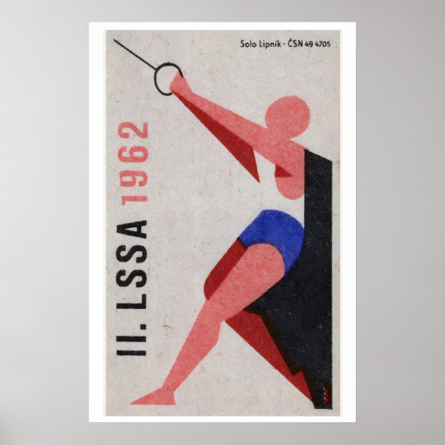 Hammer Throw Competitor - Matchbox Print - Czech (Front)