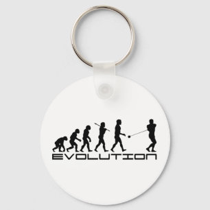 Hammer Throw Sport Evolution Art Keychain