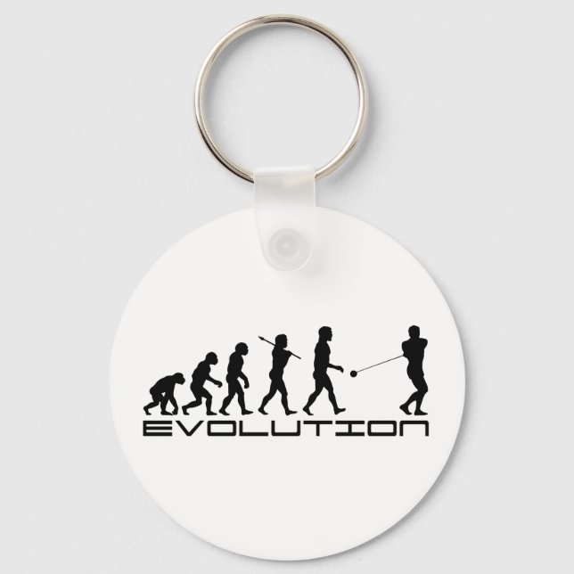 Hammer Throw Sport Evolution Art Keychain (Front)